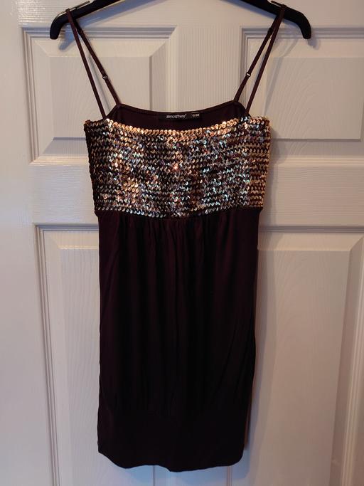  — Women's brown sequinned dress size 10