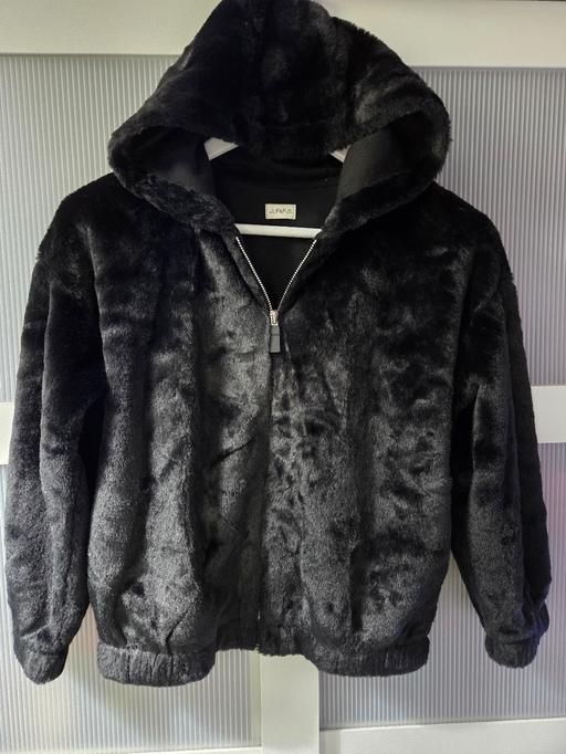  — Age 10-11 F&F black fluffy jacket