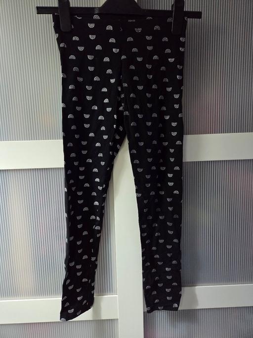  — Age 10-11 F&F black & silver rainbow leggings