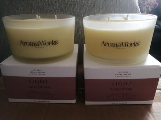  — Two new Aromaworks 3 wick candles RRP £38