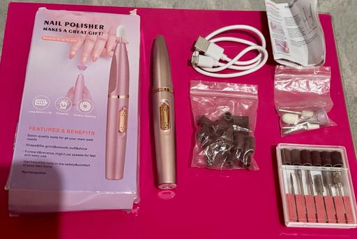  — Like New Pink Portable Electric Nail File Set