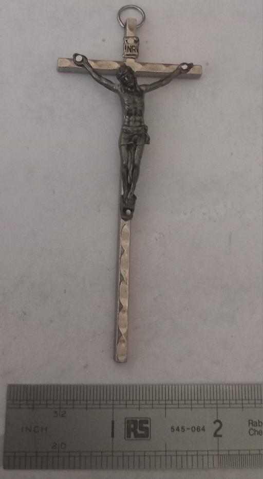  — Vintage Italian Silver Tone Wall Crucifix