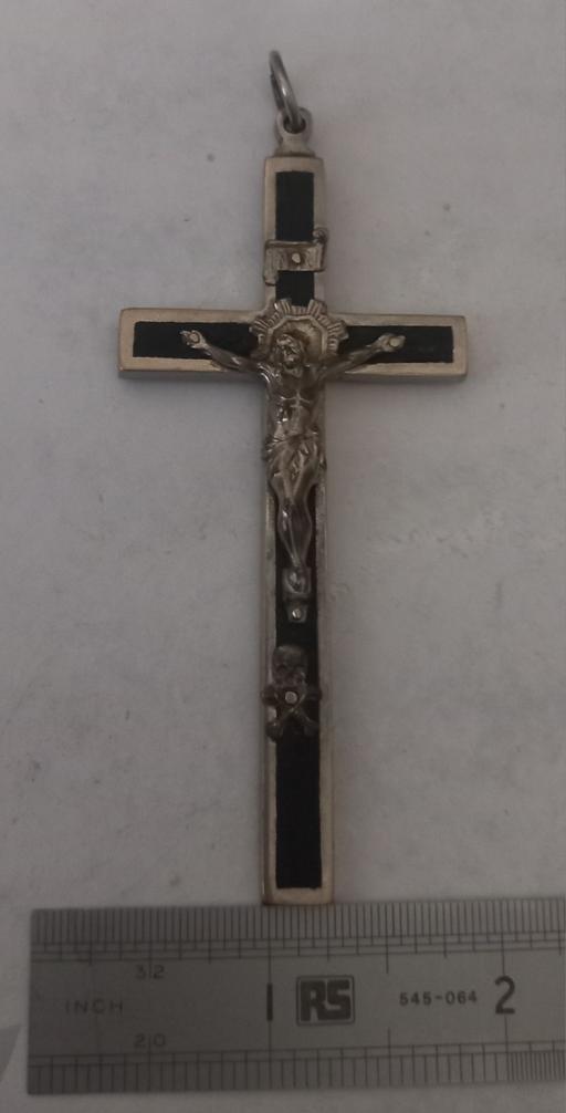  — Antique 1890s Bona Mors Crucifix Pendant