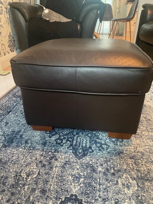 — Leather brown footstool from M&S