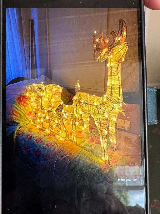  — Harewood spun light up Reindeer and sleigh