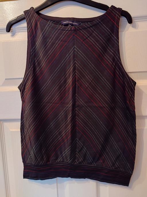  — Women's black striped vest top size M