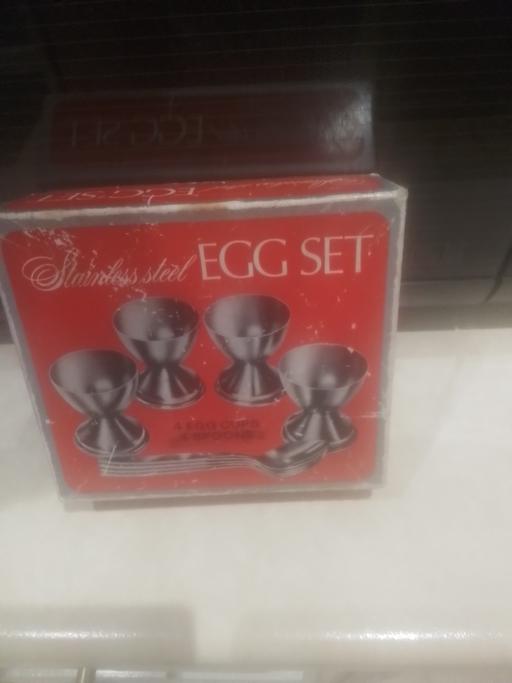  — FOUR STAINLESS STEEL,EGG CUPS