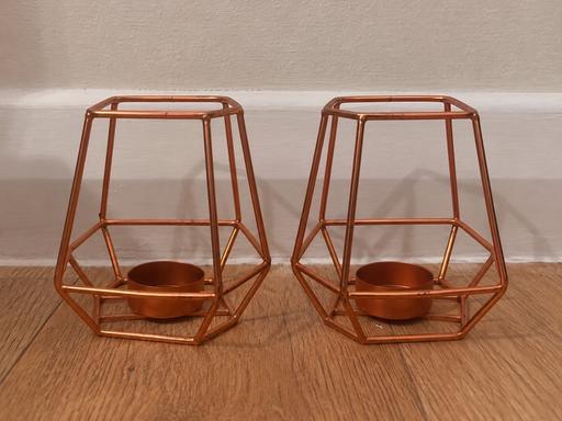  — Set of 2 Geometric Candle Tealight Holders