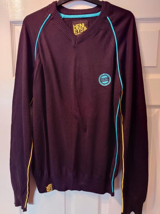  — Mens black henleys jumper size 3 (medium)