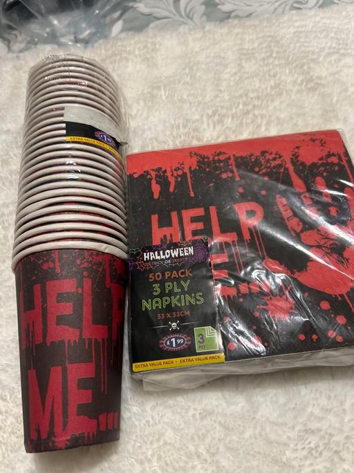  — Halloween paper cups and napkins. New