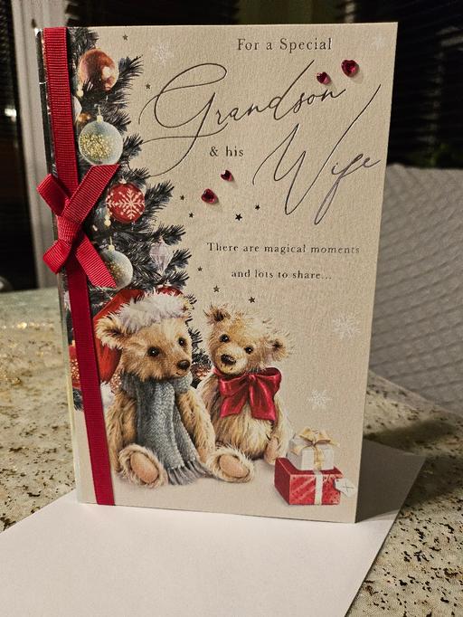  — Grandson & Wife Card Christmas 🎄CLINTONS ✨️
