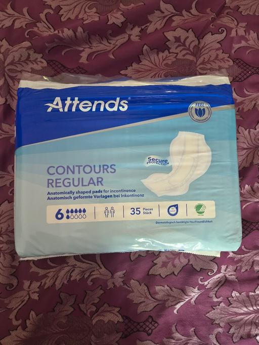  — Attends Contours Regular 6 Incontinence Pads
