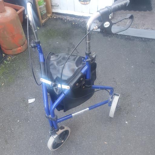  — 3 Wheel Fold Up Rollator With Bag , VGC,Clean
