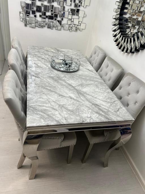  — Marble Dining table with 6 chairs