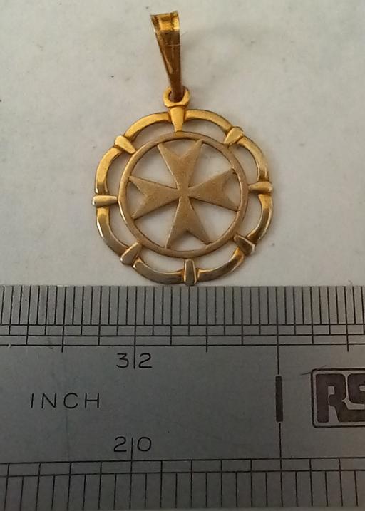  — Vermeil Gold over Silver Maltese Cross