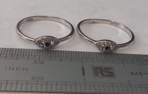  — 925 Sterling Silver Evil Eye Stacking Rings