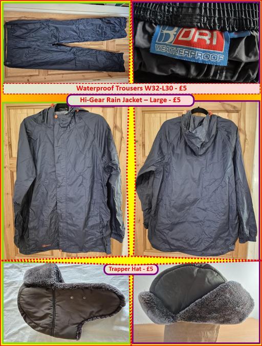  — Hi-Gear Rain Jacket - Large or Trapper Hat