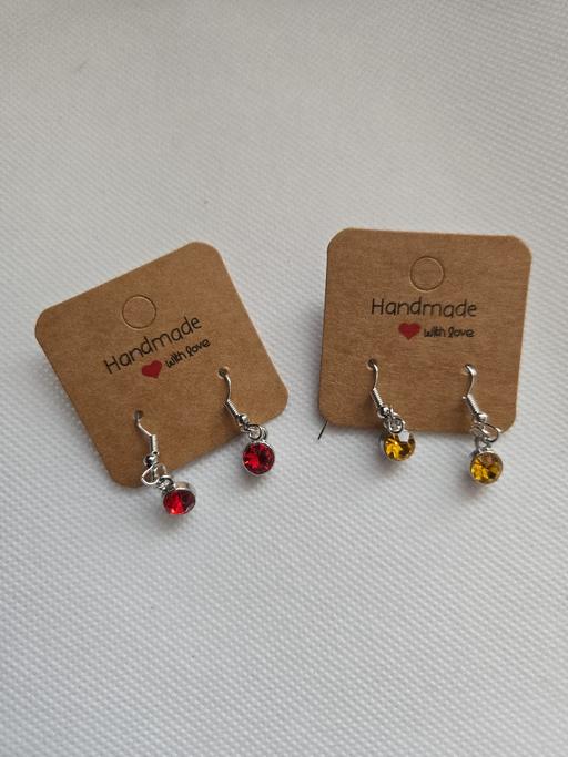  — 2 Pairs Dangle Drop Birthstone Earrings