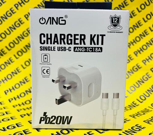  — ANG UK Mains Plug PD 20W + USB Type C to C