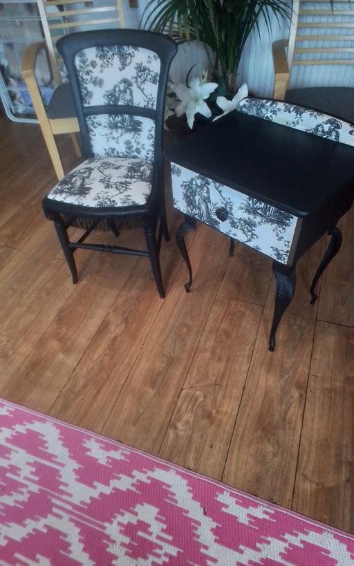  — BEDROOM CHAIR AND TABLE