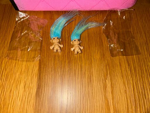  — Mini Troll Figures X 2 Blue And Yellow Hair