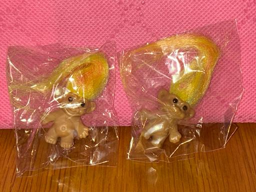  — 2 X Mini Troll Figures - Yellow & Orange Hair