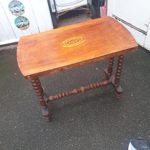  — Nice Vintage Inlaid Barley Twist Legged Table