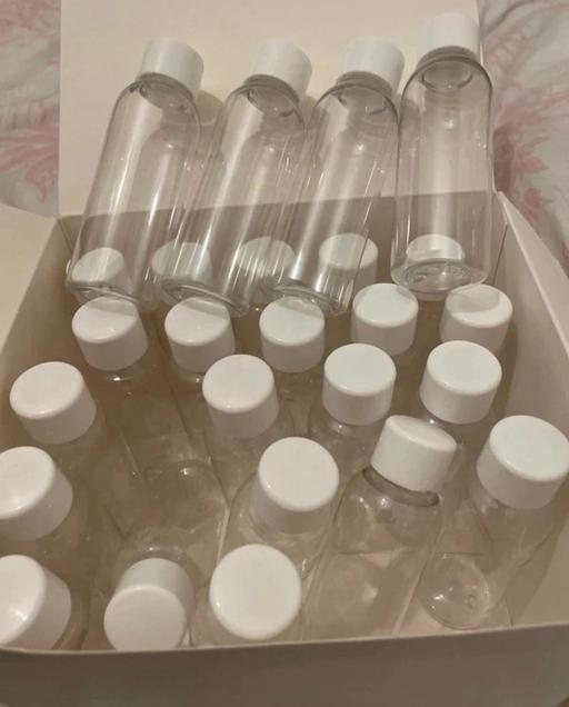  — 25x30ml clear travel size bottles, screw lid