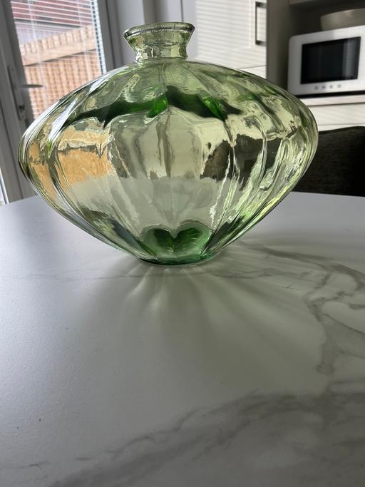  — Green glass vase