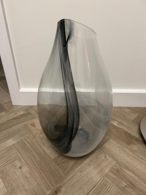  — Next Large Grey Swirl Glass Vase