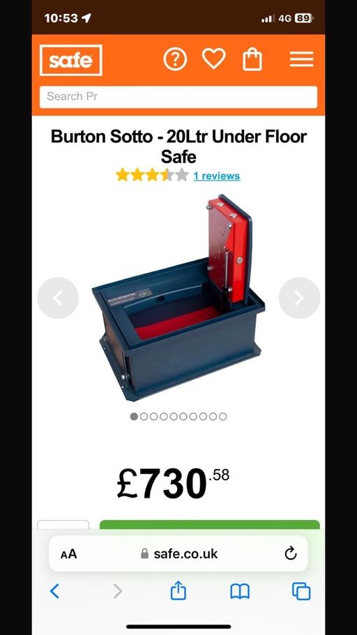  — Under floor safe