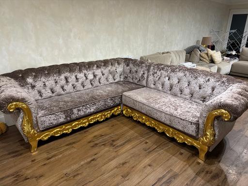  — Purple crush velvet sofa