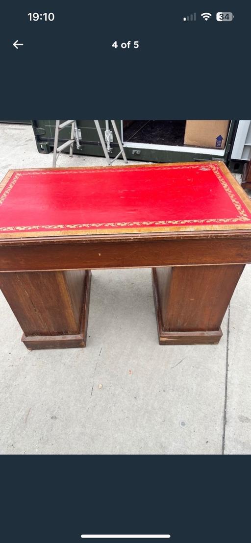  — Vintage twin pedestal writing desk
