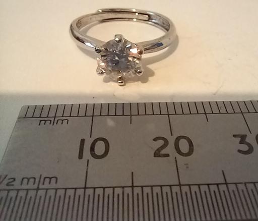  — Sterling Sparkly Moissanite Solitaire ring
