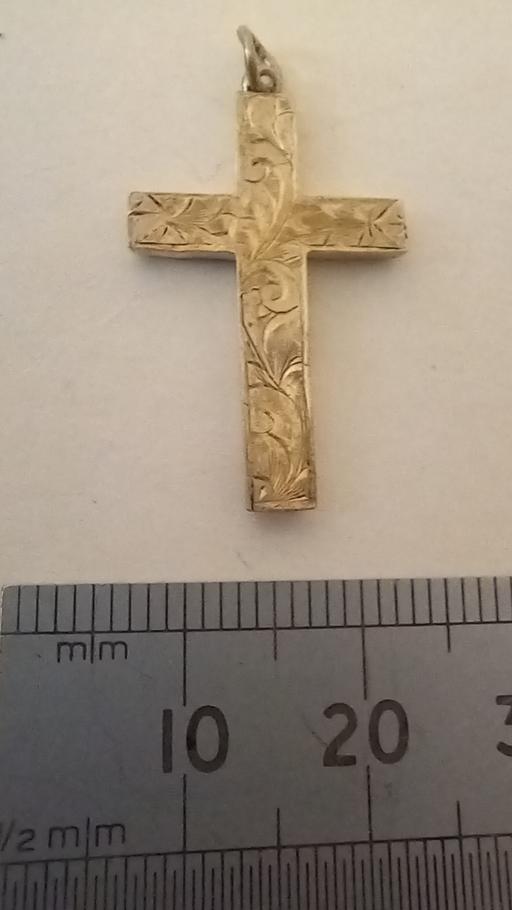  — Antique Edwardian Sterling Engraved Cross
