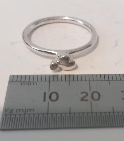  — Sterling Silver Heart & gem Stacking Ring
