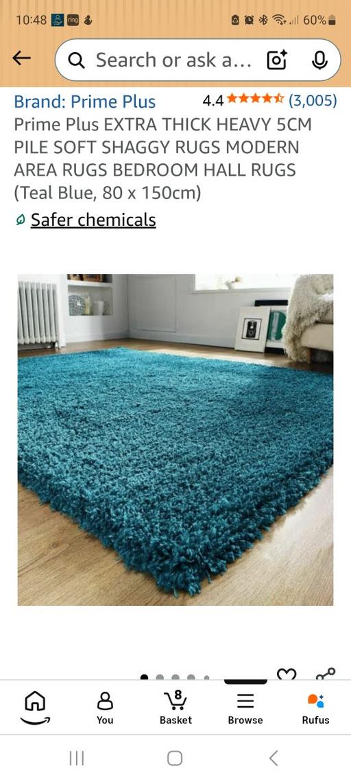  — brand new teal blue rug