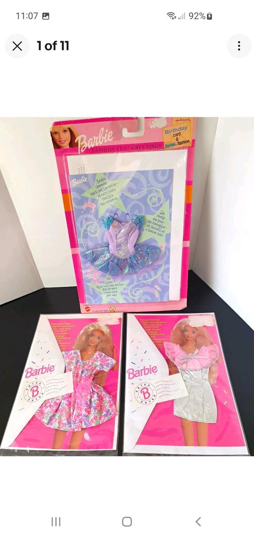  — vintage barbie birthday card & gift x 3 NEW