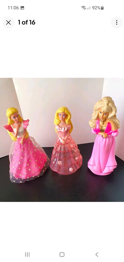  — vintage barbie/sindy bubble bath bottles x 3