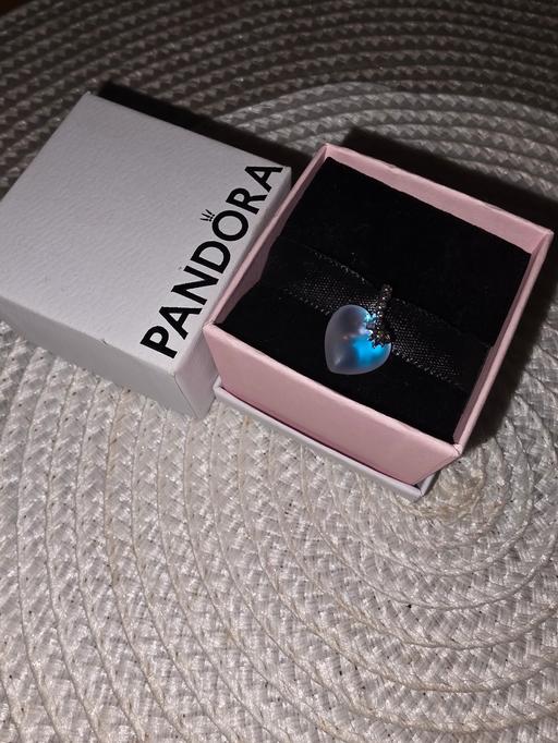  — Pandora Moonstone Heart Charm BOXED