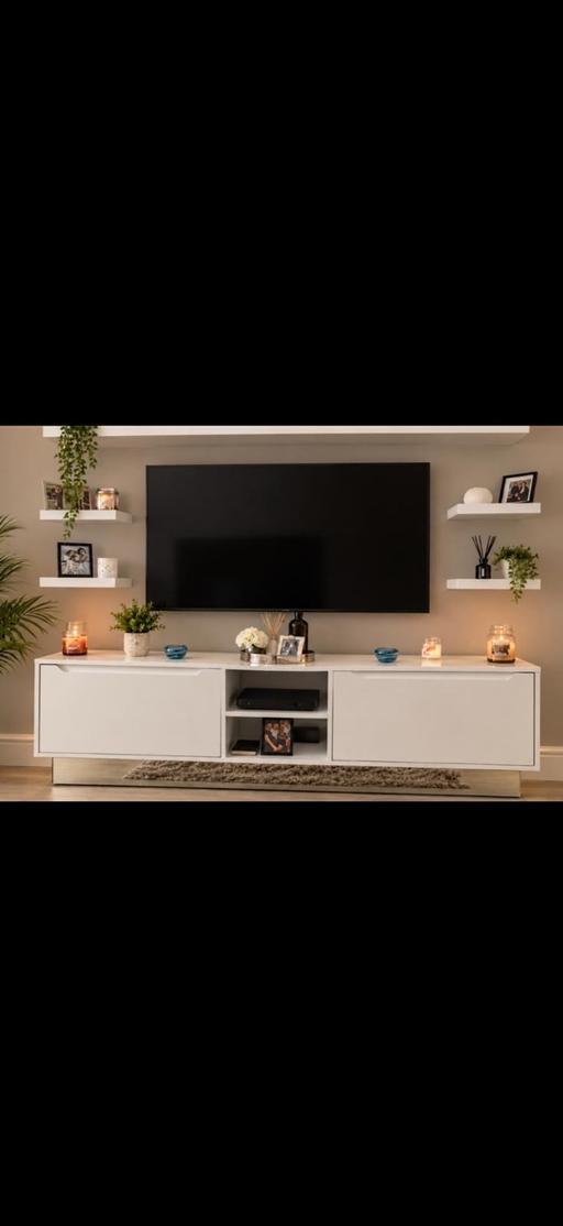  — White Gloss TV Unit Sideboard Cabinet Media