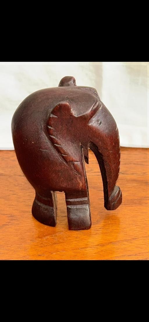  — vintage hand-carved dark wood elephant
