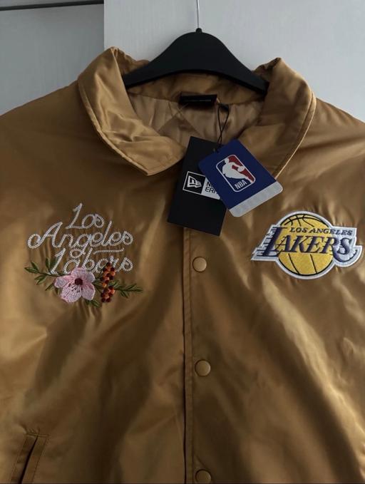  — Unisex new era gold la lakers bomber jacket x