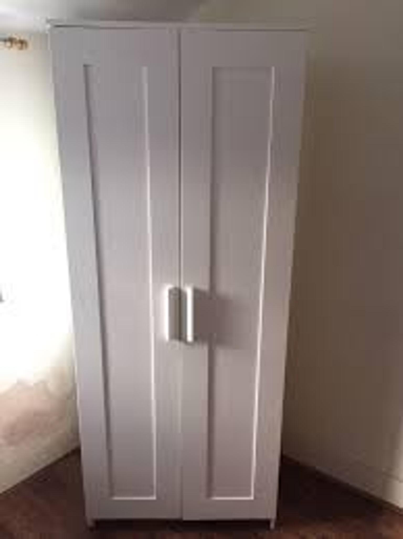 brimnes бримнэс шкаф платяной 2 дверный белый 78x190 см