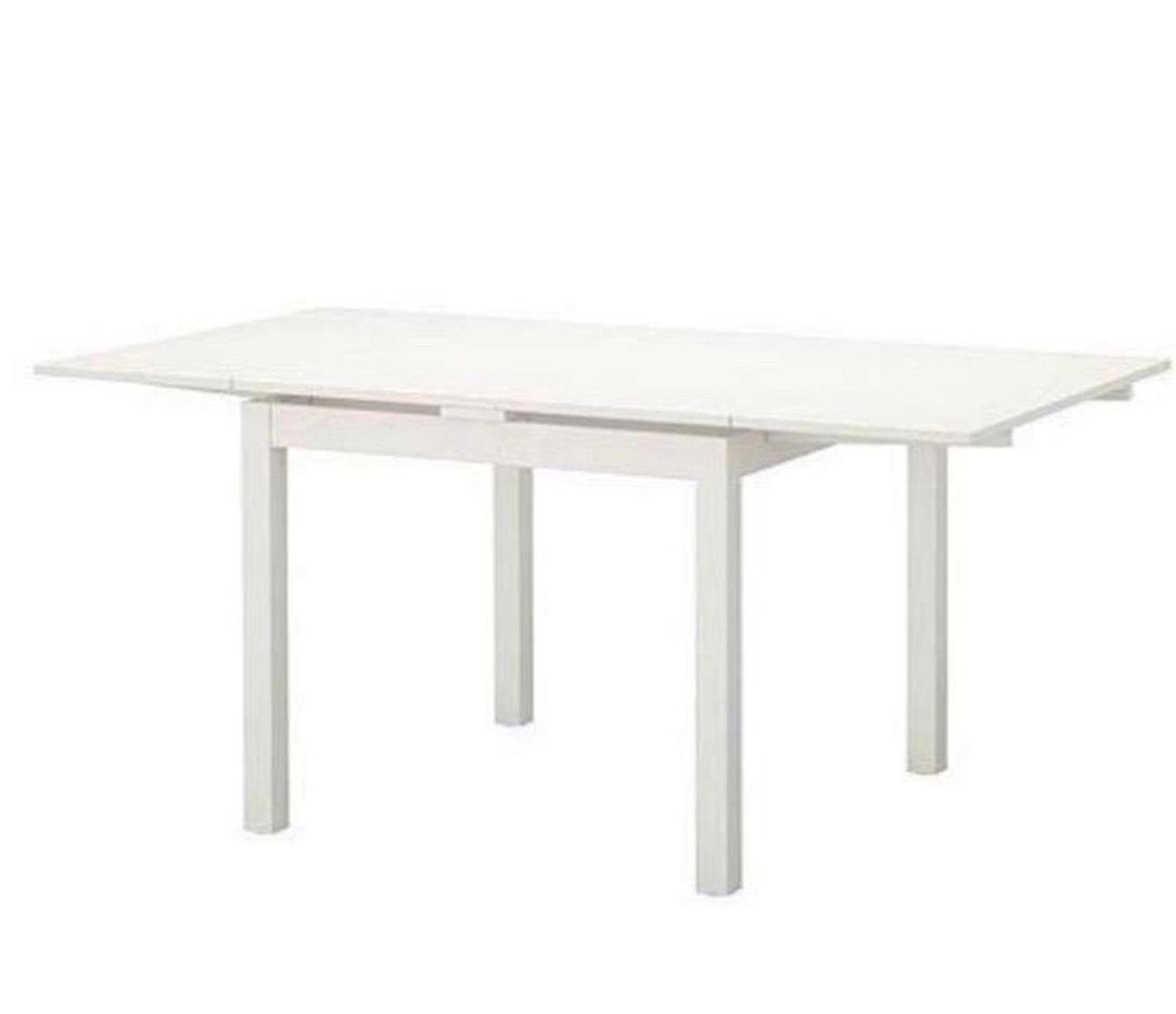 БЬЮРСТА белый раздвижной стол икеа