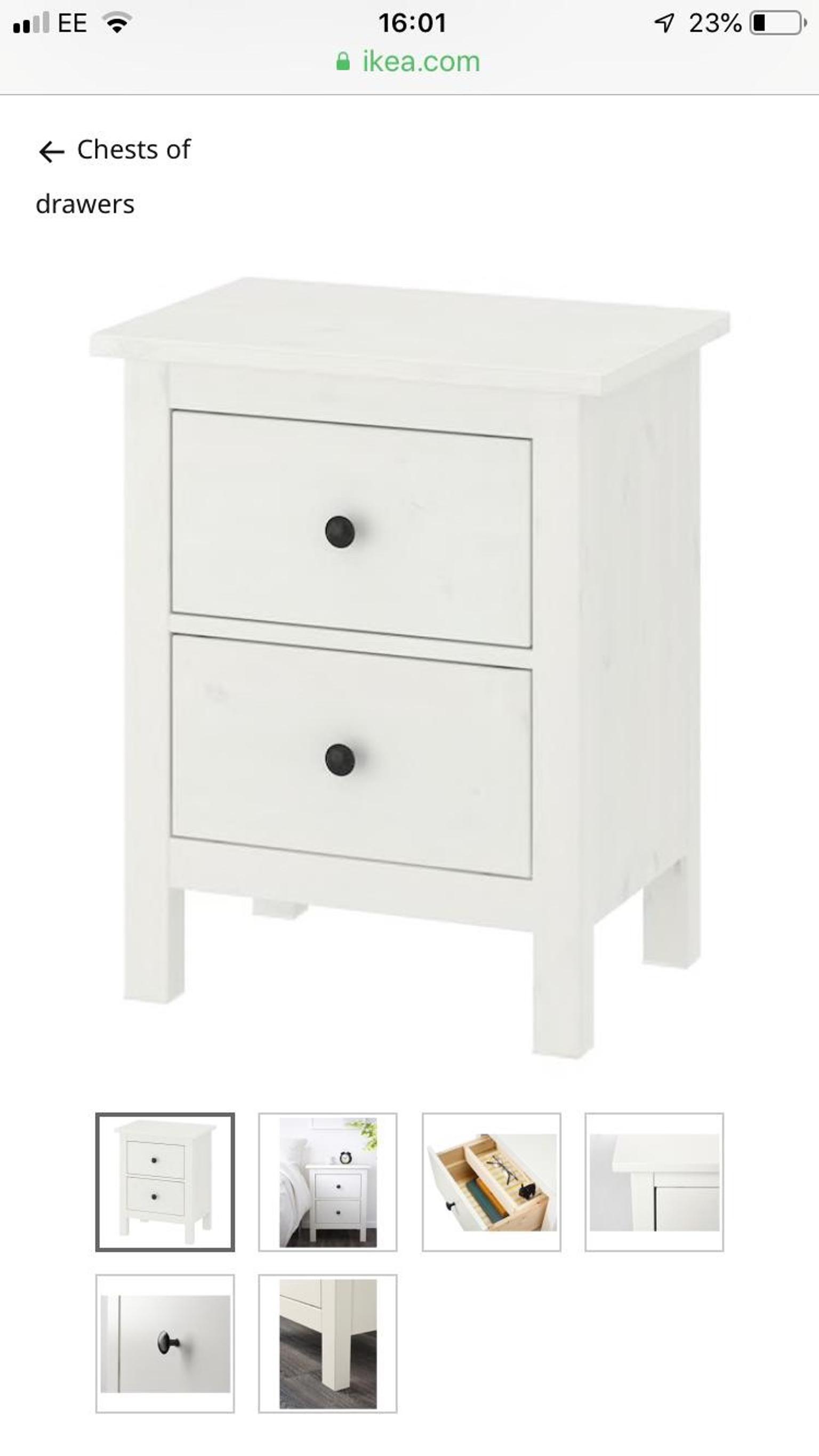 Hemnes ХЕМНЭС комод с 2 ящиками, белая морилка54x66 см